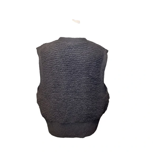 Black Textured Button Front Sweater Vest – Size 3XL (NWT) - Picture 3 of 5